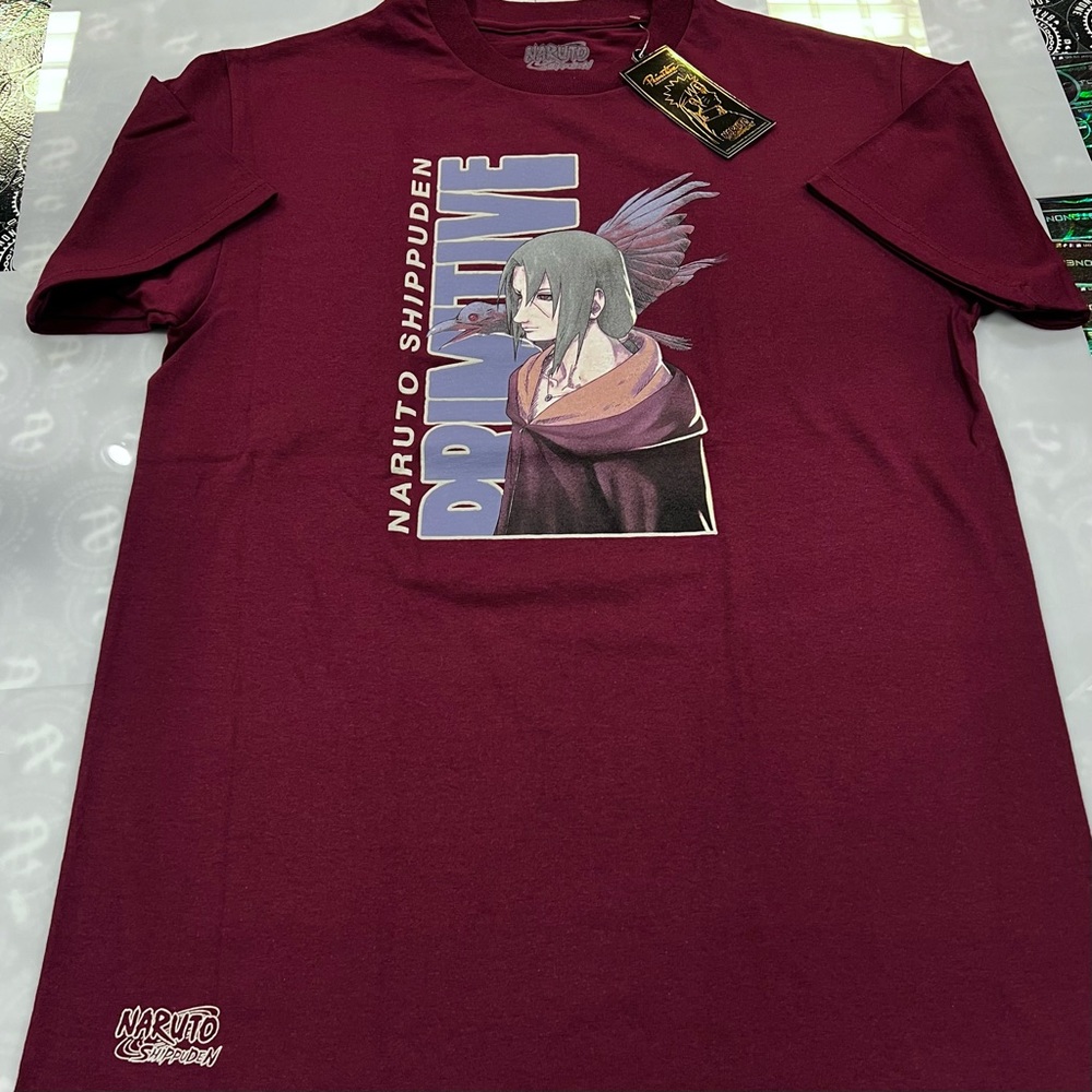 Primitive x Naruto Itachi Sharingan Tee (Burgundy)
